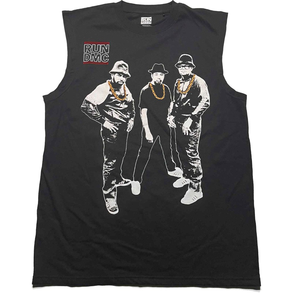 Run DMC - Gold Chains Photo Tanktop - Zwart